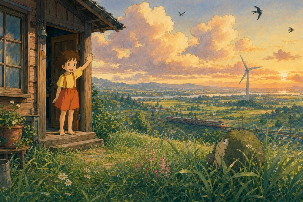 生成图：电影感与动画：电影感 / 动画 / 吉卜力氛围 / 水彩