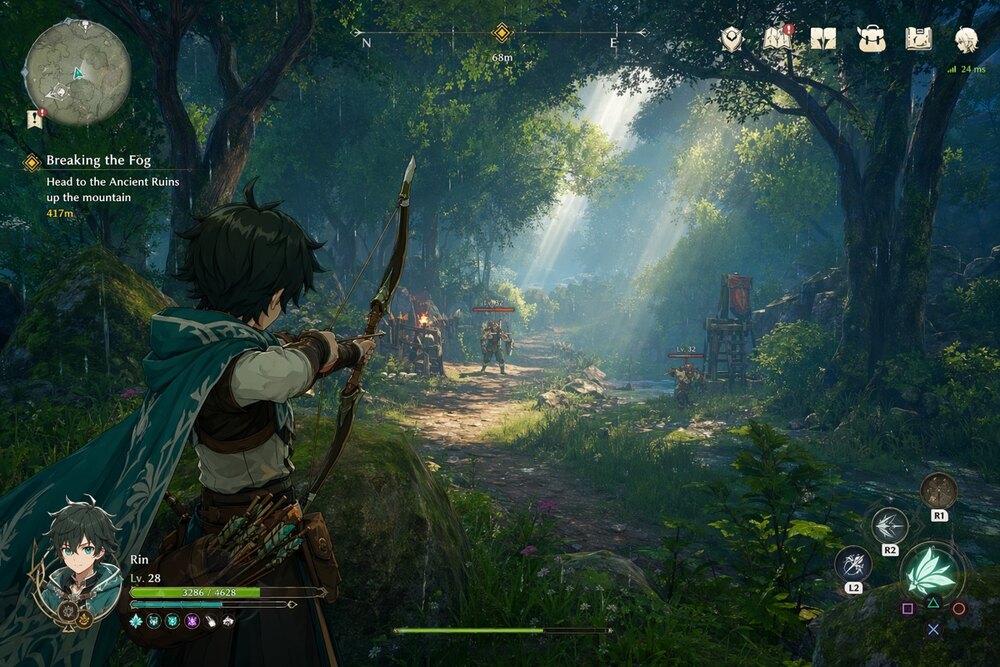 生成图：动漫风开放世界冒险 HUD