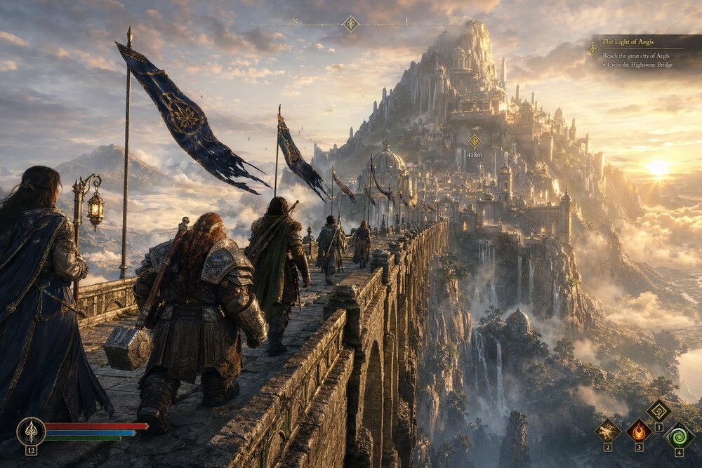 生成图：游戏与 HUD：HUD / RPG / 电影感 / 横幅