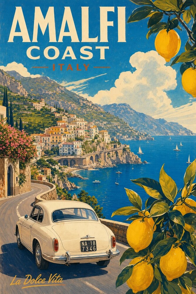 生成图：插画：复古 / 电影感 / 海报 / 旅行