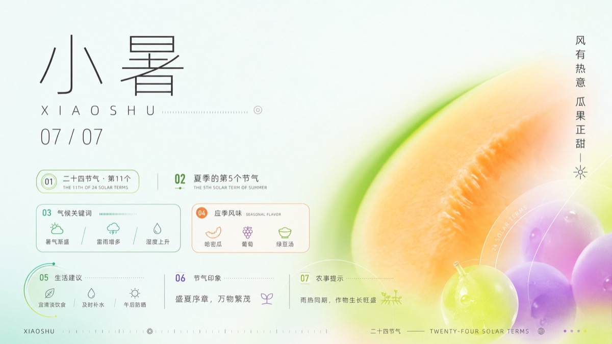 生成图：小暑节气现代信息视觉海报 1