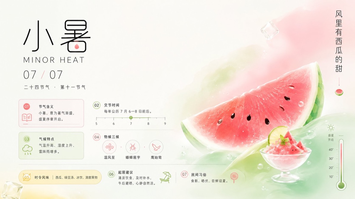 生成图：小暑节气现代信息视觉海报 2