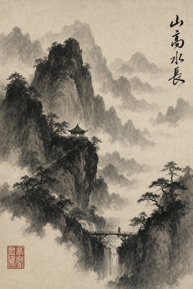 生成图：水墨与中文风格：水墨 / 中文 / 论文 / 图表
