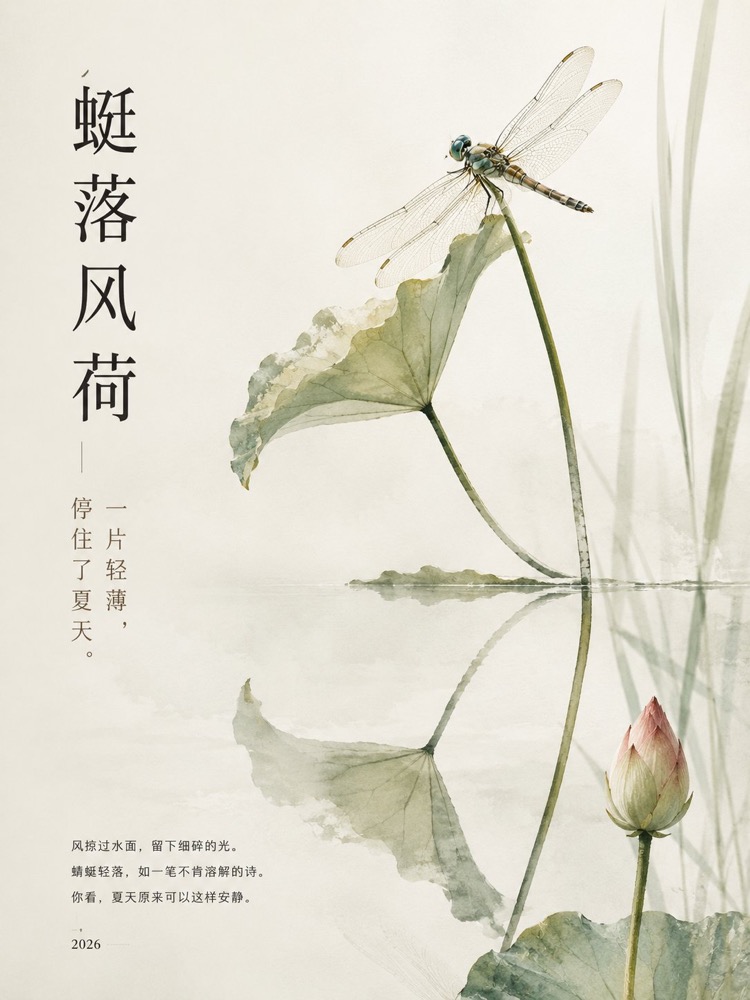 生成图：草木生灵自然水彩留白海报 1