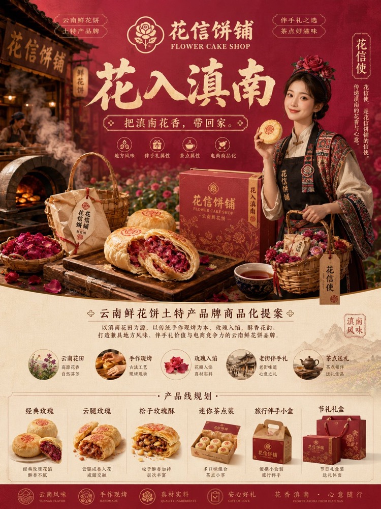 生成图：鲜花饼原创 IP 商品化提案 1
