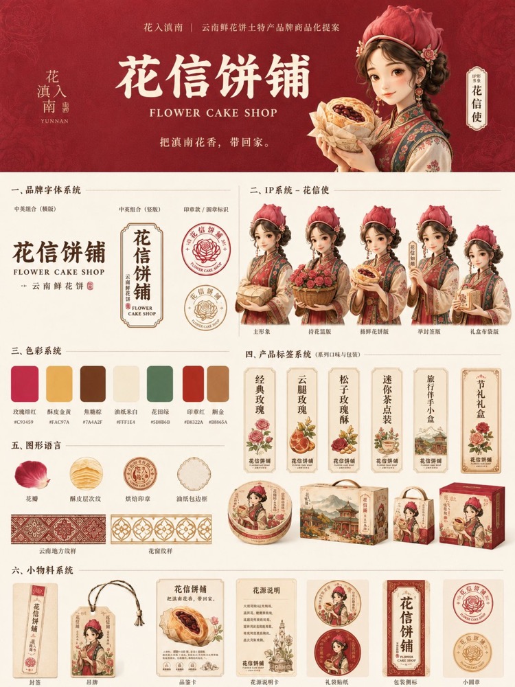 生成图：鲜花饼原创 IP 商品化提案 2