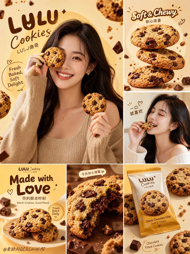 生成图：LULU 曲奇品牌 Campaign Board 提示词