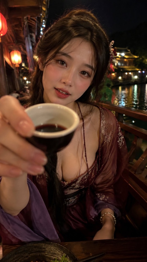 生成图：POV 古风敬酒互动写真系列 01