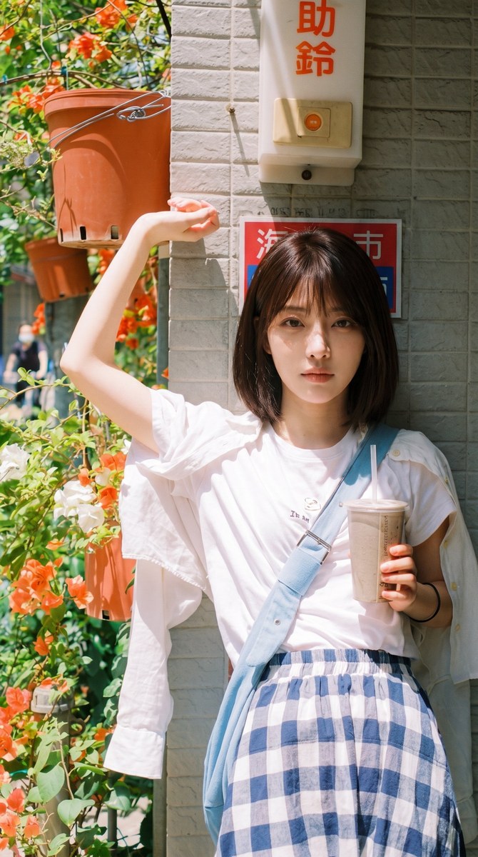 参考图：盛夏街角咖啡日系胶片人像 01