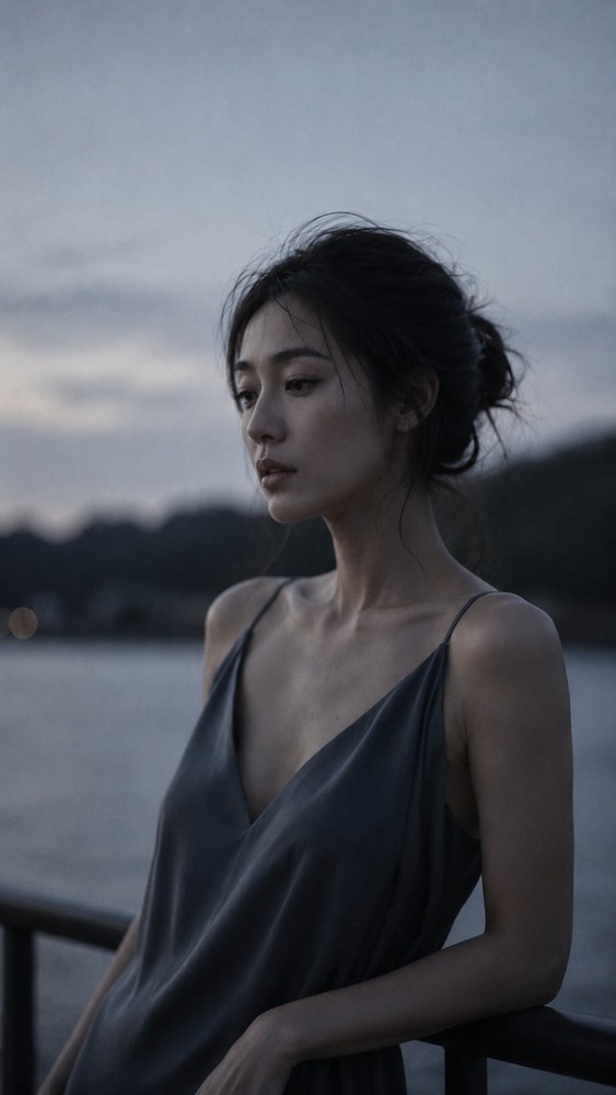生成图：Distance Is a Kind of Silence 黄昏人像提示词 03