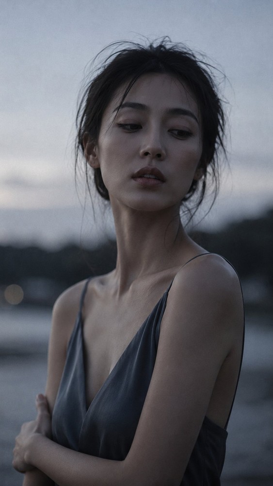 生成图：Distance Is a Kind of Silence 黄昏人像提示词 04