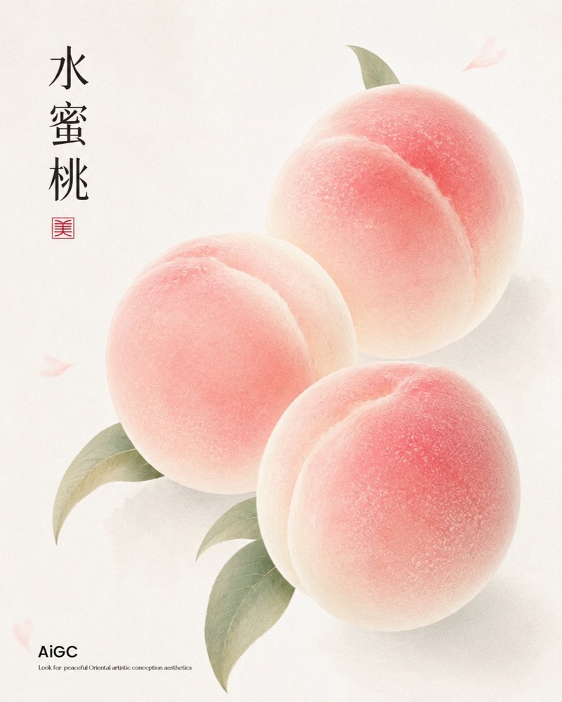 生成图：东方水果留白海报 2