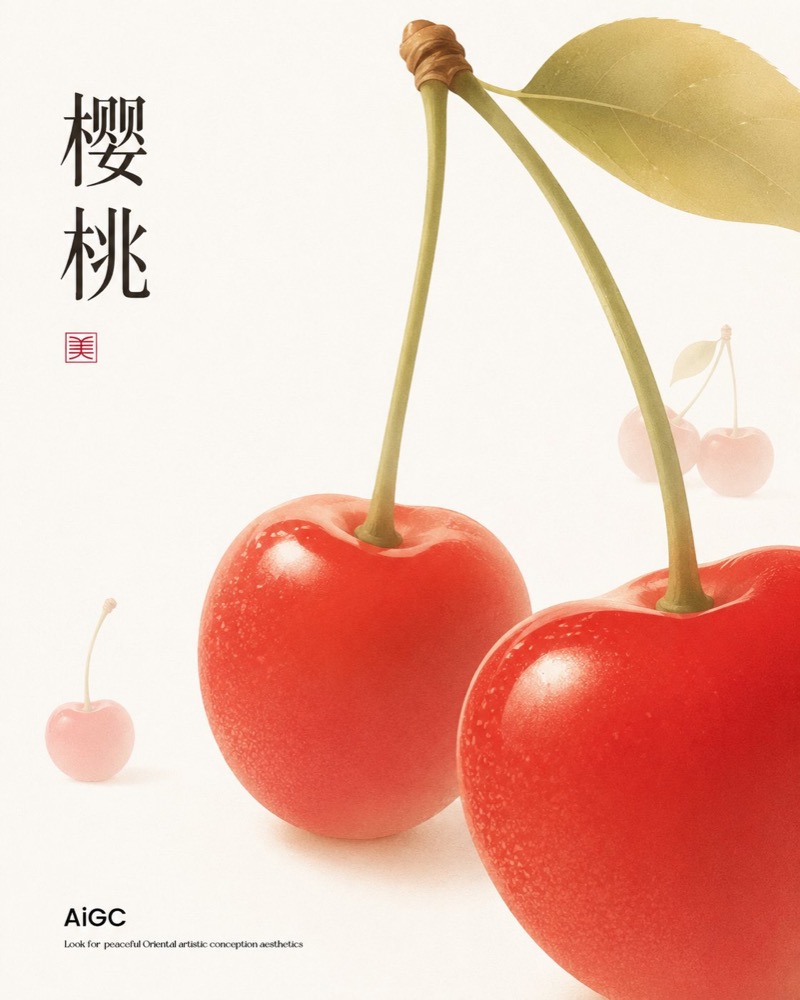 生成图：东方水果留白海报 3