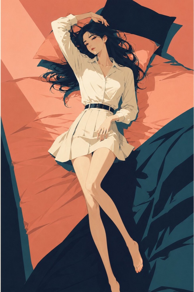 生成图：粉蓝复古旅行海报插画提示词 01